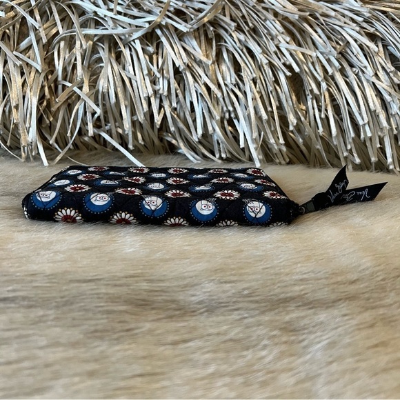 VERA BRADLEY Night Owl Zip Around Wallet Long Wristlet Navy Red Y2K 2008 - Picture 9 of 10